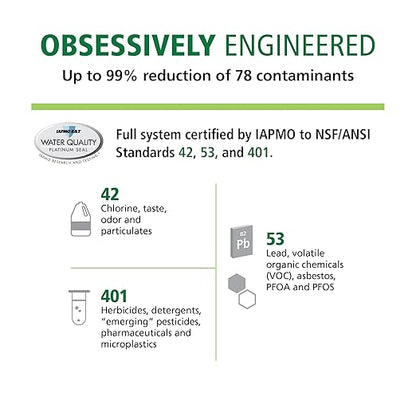 AO Smith Advanced Direct Connect Under Sink Replacement Filter for AO-MF-ADV System - Claryum Filtration Reduces Up To 99% of 78 Harmful Contaminants - AO-MF-ADV-R