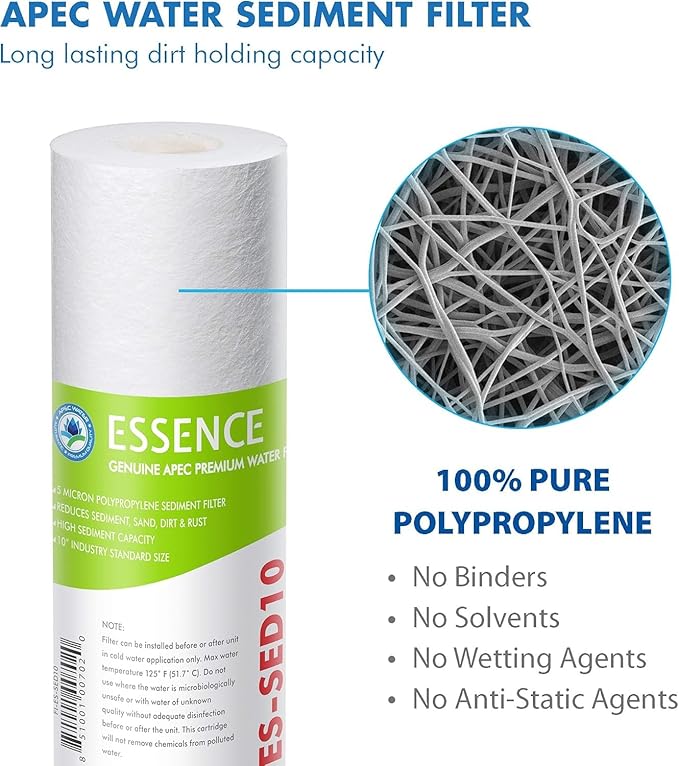 APEC Water Systems FILTER-T1Y-ESPH High Capacity 1 Year Replacement Filter Set For Essence Series Alkaline Reverse Osmosis Water Filter System Stage 1-3&6