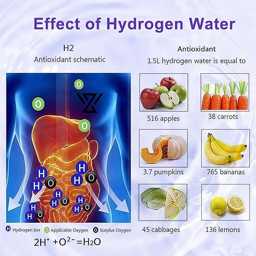 WZ Upgraded Hydrogen Water Generator Bottle, SPE & PEM Technology, Portable Type C Rechargeable Hydrogen Water Ionizer Machine, for Home Office Gift Travel Fitness Daily Drinking, 14OZ