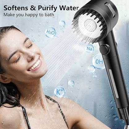 Turbo Shower Head Filter with Minerals, Ion Drops Filtered Shower Head High Pressure Hydro Showerhead Filter for Hard Water, Reduces Dry Itchy Skin, 2.7in Set of 6 Replacement PP-Cotton Filters