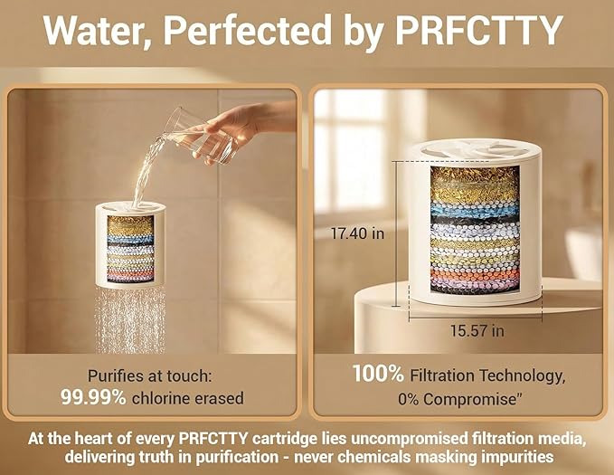 25-Stage Shower Filter with Enhanced KDF, Reduces Scale Buildup, Revitalizes Hair, Skin & Nails. Softens Hard Water, Removes 99% Lead, Chlorine, Fluoride & Harmful Chemicals. High-Output Flow, Chrome