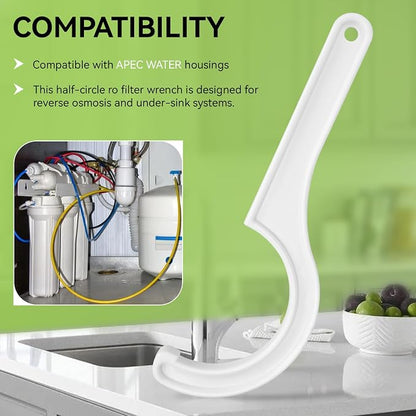 Water Filter Wrench Replacement for APEC Half 180° Filter Housing Wrench Fits Most 10" x 2.5" Undersink Housing Canisters, Compatible with APEC Water System Reverse Osmosis Filter Wrench