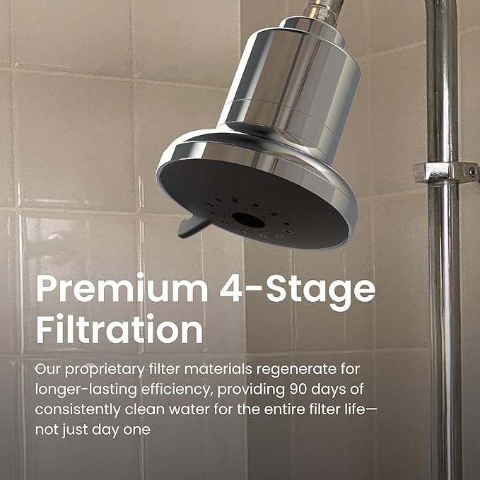 AquaTru Shower - Advanced Shower Filter Removes Impurities from Hard Water to Support Healthy Skin, Scalp, Hair, Reduce Breakage, and Enhance Your Beauty and Self-Care Routine (Polished Chrome)
