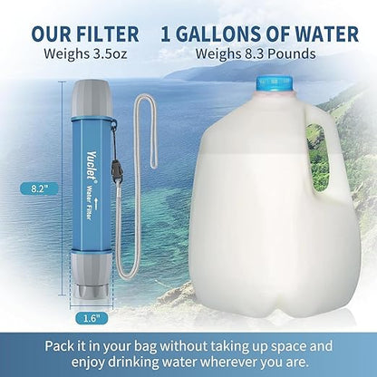 Yuclet 5 Pack Personal Water Filter Straw for Drinking Survival, 0.1-Micron Portable Water Purifier Straw Filters for Camping, Hiking, Travel, Backpacking & Emergency Preparedness
