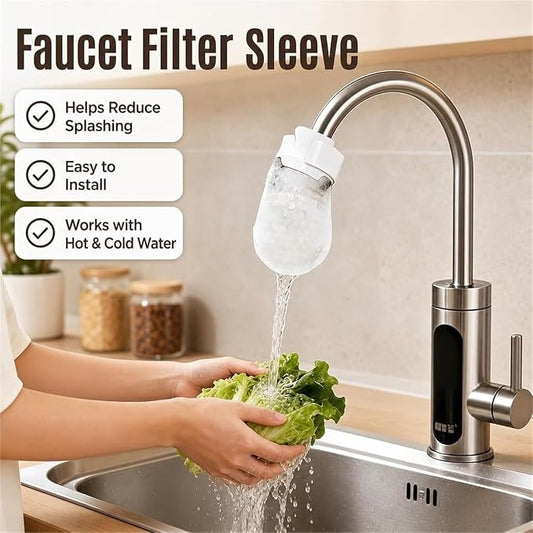 Faucet Filter Cotton Bag,100Pcs Faucet Filter Bag for Filtering tap Water, Cotton Filter Bag for Faucet, Kitchen Sink (100 filter bags + 10 cable ties + 1 blue towel)