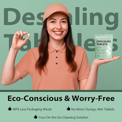 Descaling Tablets Descaler, 30 Count, Compatible with Momcozy, Baby Brezza Bottle Washer, Warmer, Sterilizer & Formula Maker, Descaler for Milk & Limescale Removal