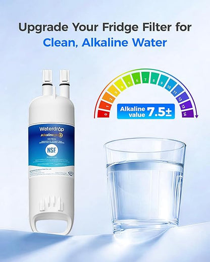 Waterdrop Alkaline W10295370A Replacement for Everydrop® Filter 1, EDR1RXD1, EDR1RXD1B, P8RFWB2L, P4RFWB, Kenmore® 46-9081, 46-9930, WD-F38, Enhances pH Refrigerator Water Filter