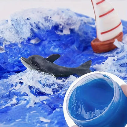50ml Water Scenery Paster, Paint Mediums & Additives, Water Effect Paste, Suitable For Rivers, Oceans, Lakes, Static Scenes - Model For Aquariums (Dark Blue)