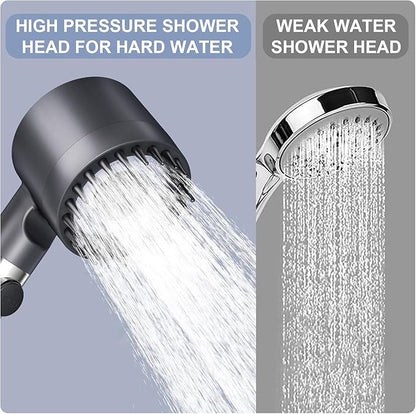 Filtered Shower Head with Handheld,ion High Pressure 4 Spray Mode Showerhead with Filters,Water Softener Filters Beads for Hard Water - Remove Chlorine - Reduces Dry Itchy Skin