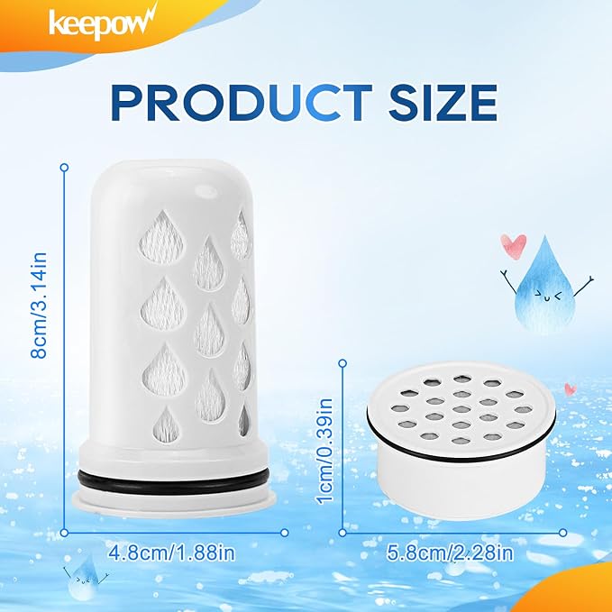 KEEPOW Water Filter Replacement for Lifestraw Home Dispenser | 18 C/Glass 7 C/Plasti 10 C/Plastic Pitcher 7 C, 6 Activated Carbon + Ion Exchange Filter & 1 Membrane Micro Filter