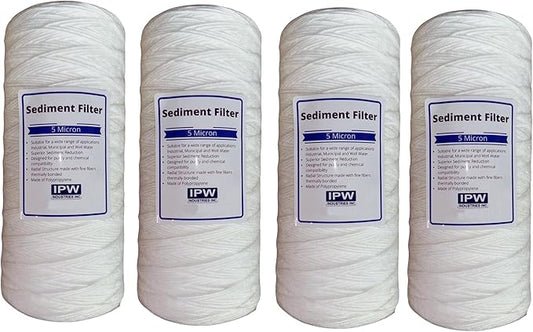 IPW Industries Inc. - Whole House Water and Sediment Filter for Well Water, Pelican Water Filter Replacement - 5 Micron Filter Cartridge - 10" x 4.5"