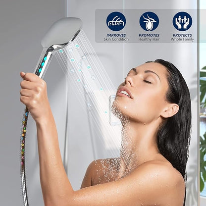 2PCS Shower Filter Replacement, Hard Water Softener, Upgraded KDF Filter Water Purifier Filter to Remove Chlorine, Heavy Metals & Sediments Impurities - 2 PACK
