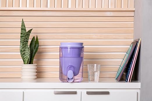 LifeStraw Home Studio Water Filter Dispenser, 10-Cup, Thistle Purple, BPA-Free Designed for Everyday Protects Against Bacteria, parasites, microplastics, PFAS, Lead, and Improves Taste