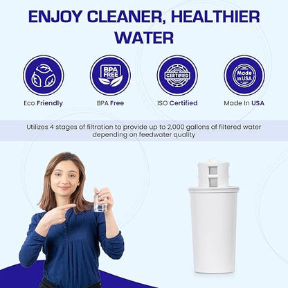 Crystal Quest Standard/Smart Water Filter Pitcher Cartridge – Advanced Filtration for Clean, Healthy Water, Removes Contaminants, Long-Lasting Design, Easy Installation, 2,000 Gallons