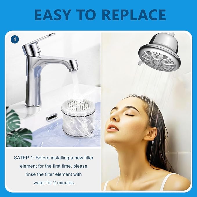 AWO 2 PACK Replacement Shower Head Filter Cartridge Compatible with MakeFit H5H117 Filtered Shower Head,Multi Stage Shower Filtration Systems for Hard Water Reduces Chlorine and Harmful Substance