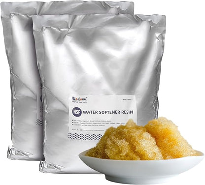 Filterelated NSF Certified Food Grade Water Softener Resin 2-Pack - Uniform Cation Exchange Replacement Media, 10L (0.35 Cu Ft, ~16,000 Grain) for Portable RV, Camper & Whole House Softeners