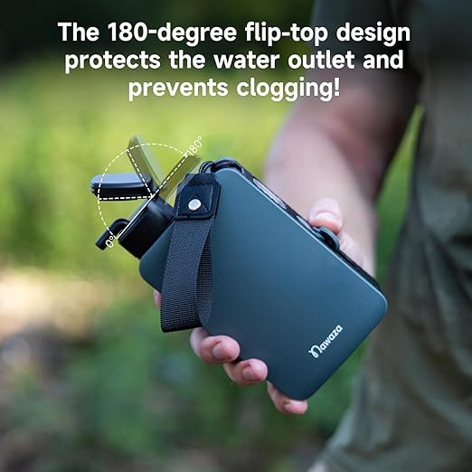 Nawaza Portable Electric Water Filter, 0.01 Micron Camping Water Purifier, One-Touch Outdoor Water Filtration for Hiking, Emergency & Survival