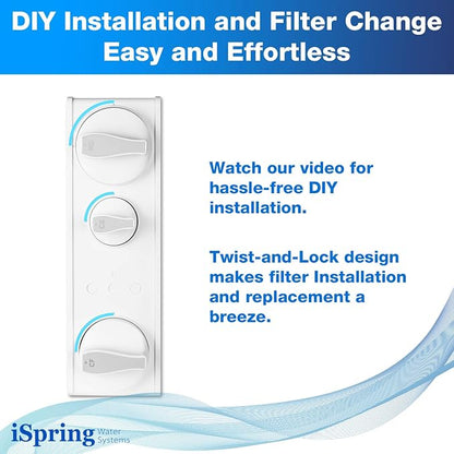 iSpring F3-RO500AK 1 Year Replacement Filter Pack for RO500AK Series Tankless Reverse Osmosis Water Filtration System with 2x FCF500 & 1x FCA500
