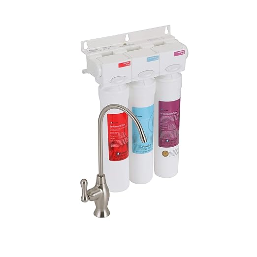 Watts Premier Pure UF-3 Three-Stage Under Counter Ultra Filtration System, Filter-Pure Module, Push Button Water Filters: Sediment Filter, LVOC Carbon Filter, UF Membrane, WQA Certified