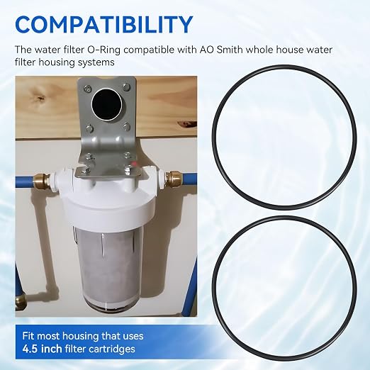 AO-WH-LG-OR O-Ring Replacement for AO Smith Whole House Water Filter 5.48 Inch 14 Cm Diameter Fits Most Housings Made for 4.5 Inch Filters, Fix Leaks & Improve Seal, 3 Pack