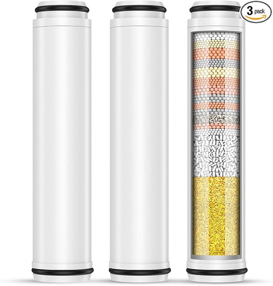 FEELSO Shower Filter for Handheld Shower Head, 3 Pack 15 Stage Replacement Filters for Hard Water Remove Chlorine and Harmful Substances