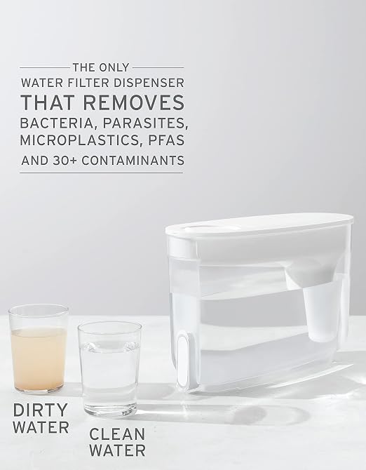 LifeStraw Home — Water Filter Dispenser, 18-Cup, Pebble (Pack of 2)