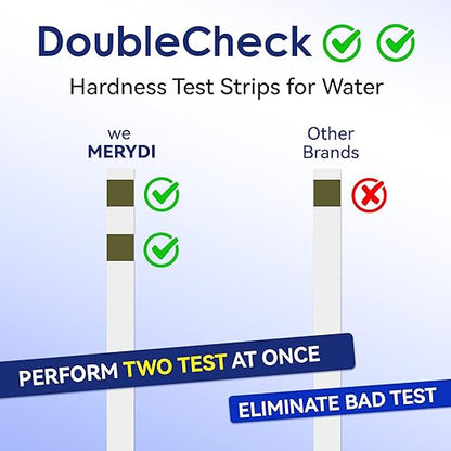 Water Hardness Test Kit,150 Strips-Double Color Pads,Hard Water Test Kit for Home,Drinking Water Tap Water Well Pool Spa Water Softener Quick Accurate Water Quality Testing Kit with Sample Tube