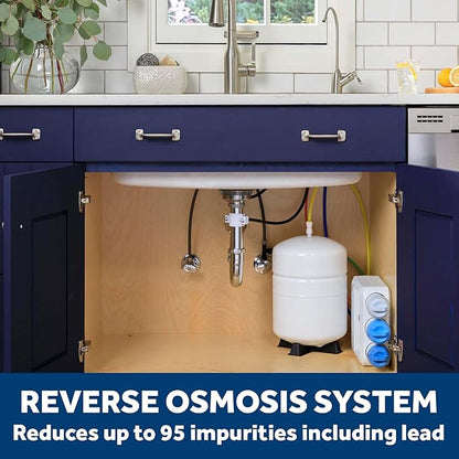 Bundle of GE Appliances Reverse Osmosis Under Sink Drinking Water System and GE Appliances Heavy Duty Whole House Water Filtration System with Advanced Filter