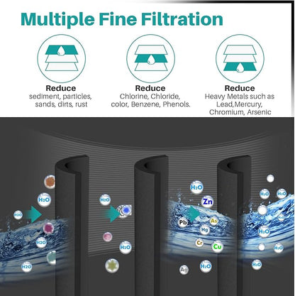 ICEPURE PLUS ADQ73613401 NSF/ANSI 53 NSF/ANSI 42 Certified Compatible with LG LT800P, LT800PC, ADQ736134, ADQ73613402, LSXS26326S, 46-9490, Refrigerator Water Filter and LT120F® Air Filter, 2 Combo