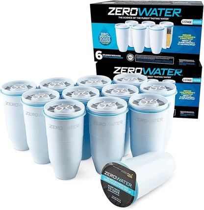 ZeroWater Official Replacement Filter - 5-Stage 0 TDS Filter Replacement & 52-Cup Ready-Read 5-Stage Water Filter Dispenser with Instant Read Out - 0 TDS for Improved Tap Water Taste