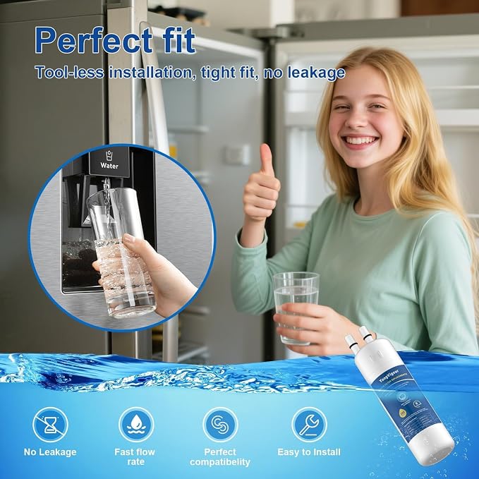 Water Filter Replacement Compatible with 46-9081, 46-9930, W10295370A, Remove Impurities from Water (2 PCS Filter)
