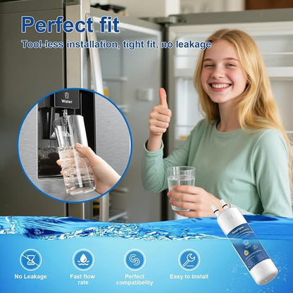 Water Filter Replacement Compatible with 46-9081, 46-9930, W10295370A, Remove Impurities from Water (2 PCS Filter)