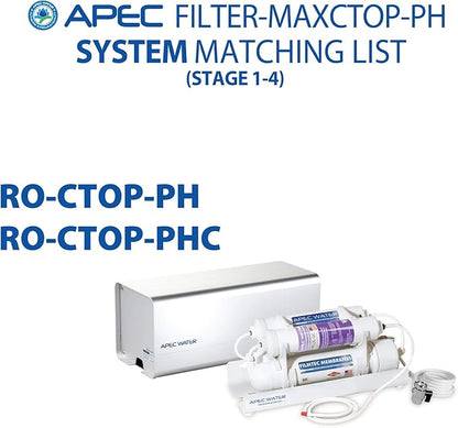 APEC Water Systems FILTER-MAXCTOP-PH US MADE 90 GPD Complete Replacement Filter Set for ULTIMATE Series Countertop Alkaline Reverse Osmosis Water Filter System