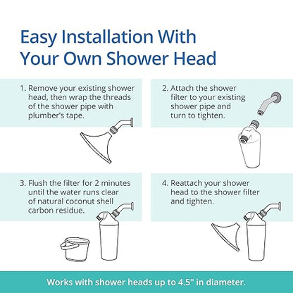 Aquasana Shower Filter for Hair & Skin | Reduces 90% of Chlorine | Shower Head with 3 Settings | Dermatologist-Recommended | WaterSense Certified | AQ-4100-E