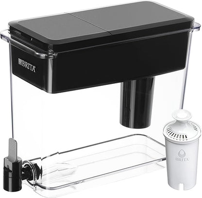 Brita XL Water Filter Dispenser with Standard Replacement Filters, Black