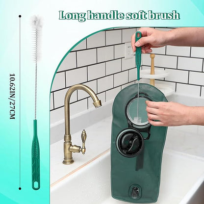 Patelai 2 Set 8 in 1 Hydration Bladder Cleaning Kit Includes 3 Different Brushes and Drying Collapsible Bladder Frame, Water Reservoir Backpack Cleaning Kit