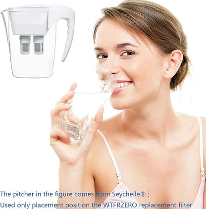 Regular Replacement Filters fits Seychelle - for Gen 2 Dual Water Pitcher, Reduces PFOA/PFOS, Chlorine, compatible with Alexapure Pitcher Water Filtration System, Lasts 3 Months or 200 Gallons, 1 Set