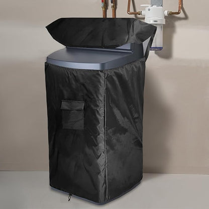 Bitubi Water Softener Insulated Cover for WHES30E/WHES40E Grain Water Softener System with Zipper Opening and Plush Lining, Indoor/Outdoor All Weather Protection 19.5"W x 20.5" D x 47" H, Black