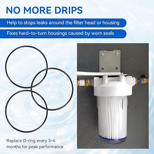 AO-WH-LG-OR O-Ring Replacement for AO Smith Whole House Water Filter 5.48 Inch 14 Cm Diameter Fits Most Housings Made for 4.5 Inch Filters, Fix Leaks & Improve Seal, 3 Pack