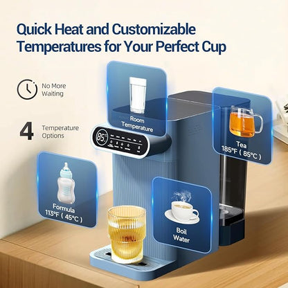 PUREPLUS Countertop Reverse Osmosis Water Filtration System, 5 Stage Countertop Water Filtration, Portable Instant Hot Water Dispenser, No Installation Required, Blue
