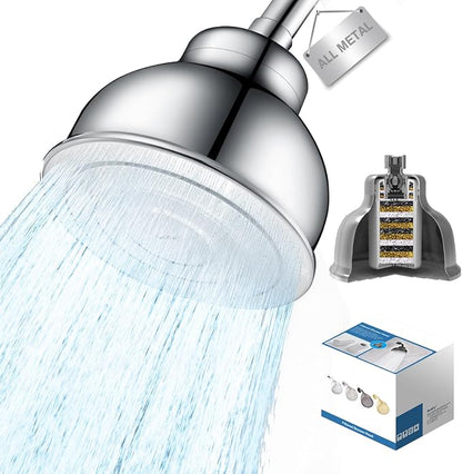 Metal Filter Shower Head for Hard Water Softener Shower Head with Water Shower Filter to Remove Chlorine and Harmful Substances, 6inch Large Rain Showerhead, 304Stainless Steel