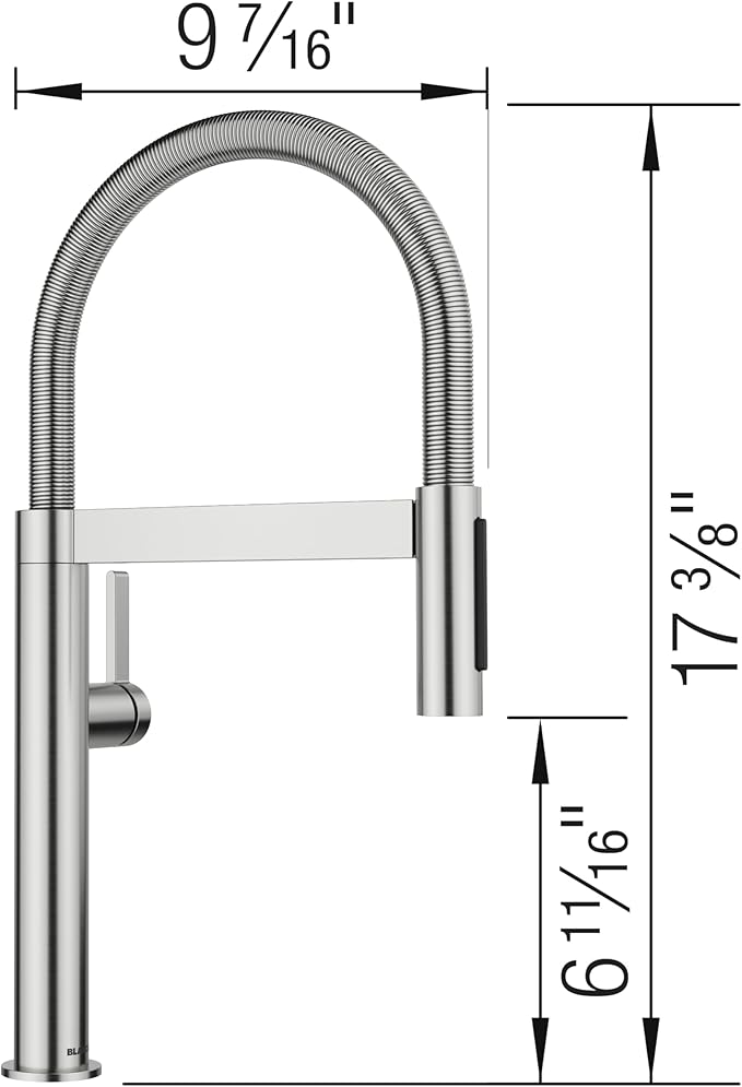 Blanco 527479 Culina II Mini Semi-Pro Kitchen Faucet - 1.5 GPM - PVD Steel