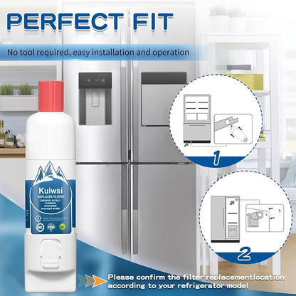 KAD2RXD1 Water Filter 2 Replacement for KitchenAid KRFF577KPS02, KRMF536RPS01, KRQC736RPS, KRMF706ESS01, KRFC704FPS, KRMF706EBS01, KRFF507HPS02, KRFC604FSS, KRMF606ESS, 1 Pack