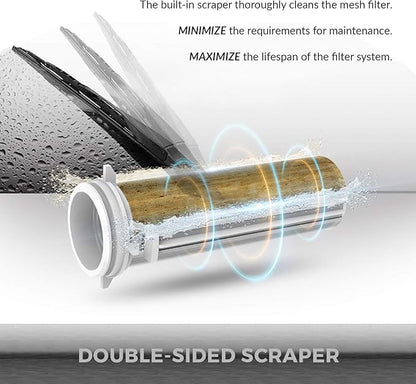 iSpring WSP50GR+ACPF12MPT12x2 Reusable Spin Down Sediment Water Filter, 50 Micron, White