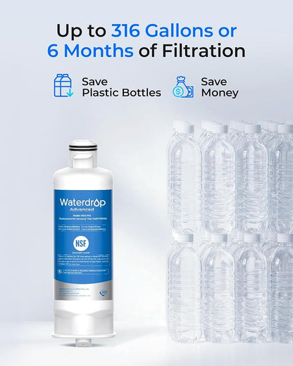 Waterdrop WDS-F45 Water Filter Replacement for Samsung® DA97-17376B | NSF 53&42 Certified, Replacement for Samsung® DA97-17376B, HAF-QIN/EXP, DA97-08006C, RF28R7351SG, RF23M8570SR