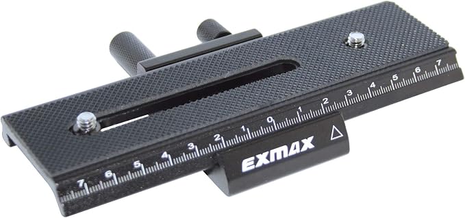 EXMAX® 16cm 2 Way Macro Shot Focusing Focus Rail Slider/Close-up Shooting 1/4 Quick Screw Release Mount Camera Flash Support Plate