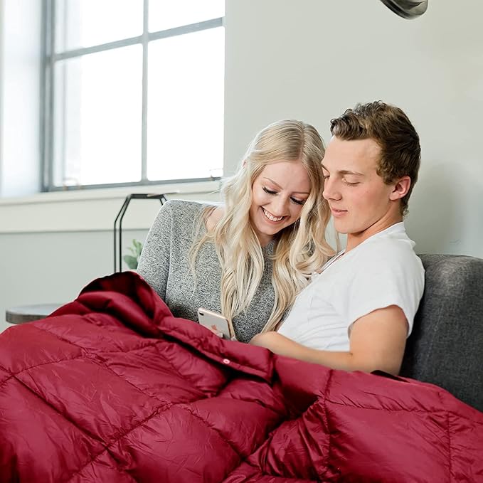 KingCamp Puffy Blanket for Camping, Warm Down Alternative Outdoors Indoors Quilt, Lightweight Compact Packable Windproof Blankets for Stadium, Airplane, Travel, Picnics, Backpacking