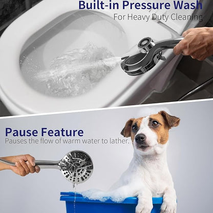 Filtered Shower Head with Handheld - 9 Spray Modes High Pressure Handheld Shower with Filter Spray Combo, Magnetic Shower Heads, With 60-Inch Long Hose