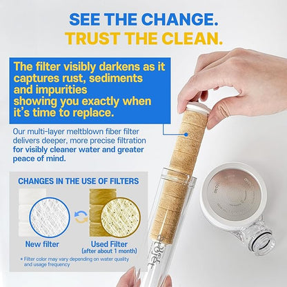 Showerhead Replacement Filters Inspired By Korea's Beauty Culture | Pure Carbon Filters (10 Filters) – Compatible with Atojet AJ8200MC (AJ8200MC-FLT-10PC)