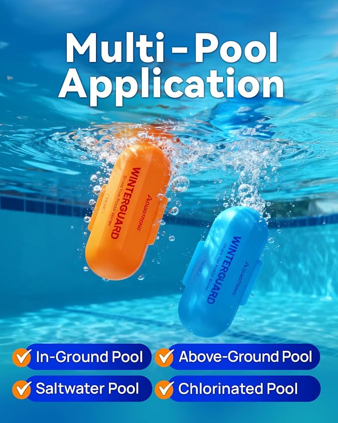 AQUASTRONG 4 in 1 Pool Closing Kit for Above Ground & Inground Pools, Treats up to 30,000 Gallons, Easy-to-Use Pool Winterizing Kit for Winter Care & Maintenance